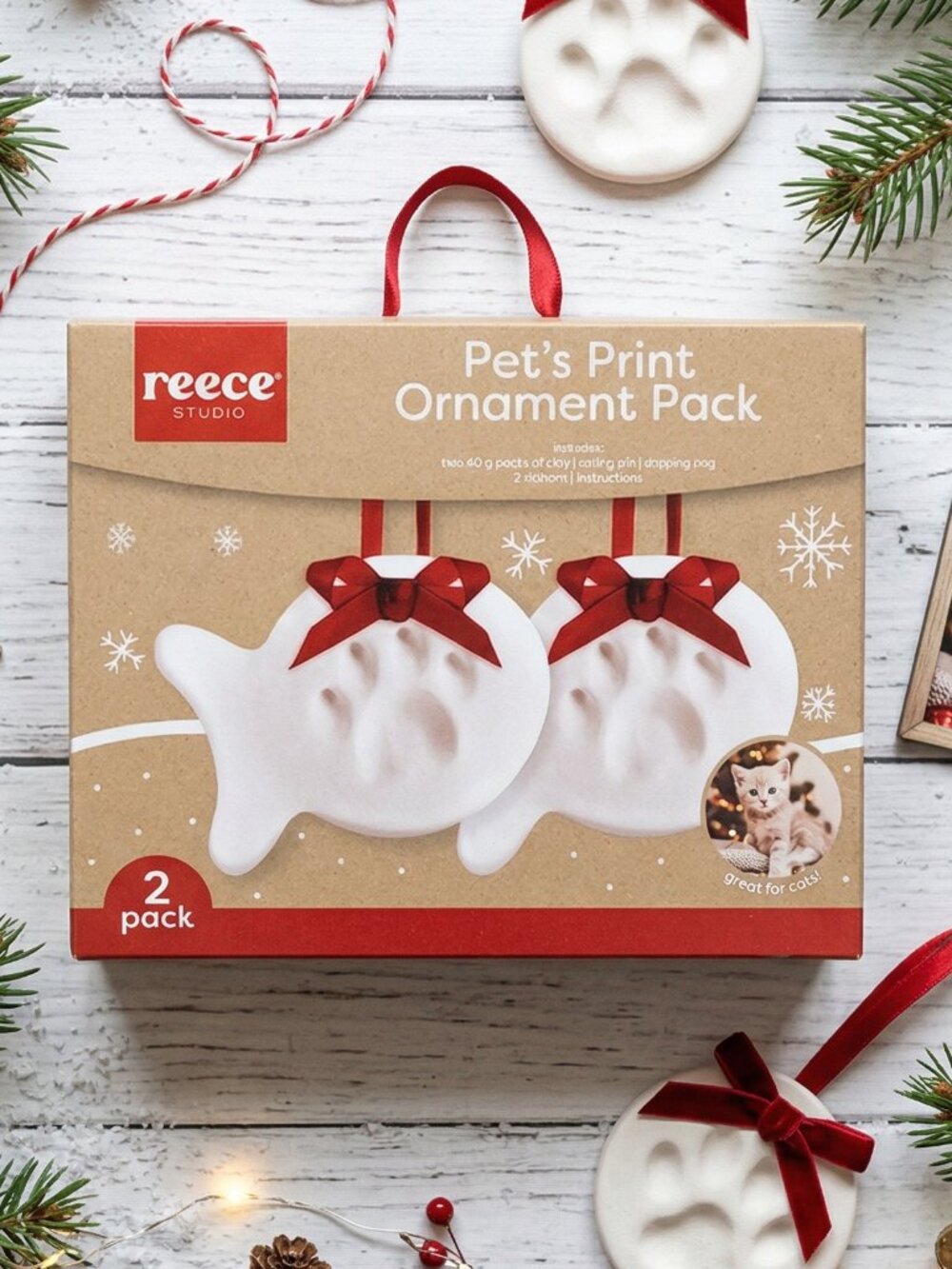 NWT Reece Studio Pet’s Print Ornament Pack - 2 Pack DIY